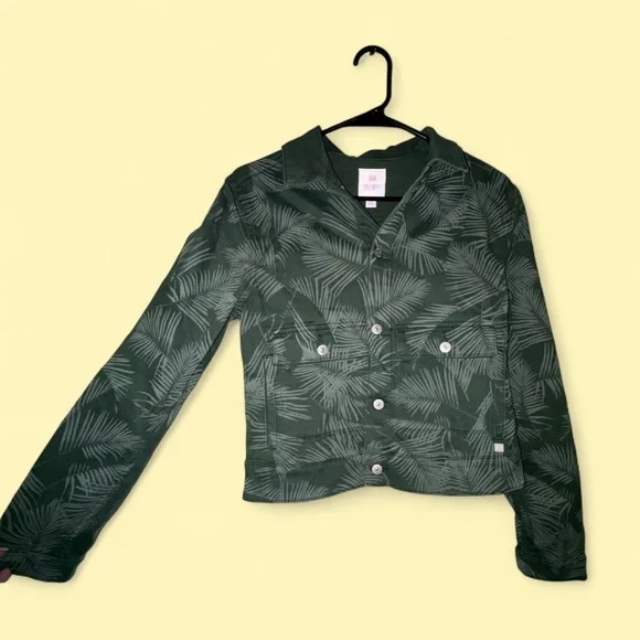 LuLaRoe NWT Kenny Jacket Palm Print Green - Size Small (Runs Large) - Picture 2 of 6